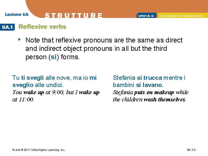  • Note that reflexive pronouns are the same as direct and indirect object