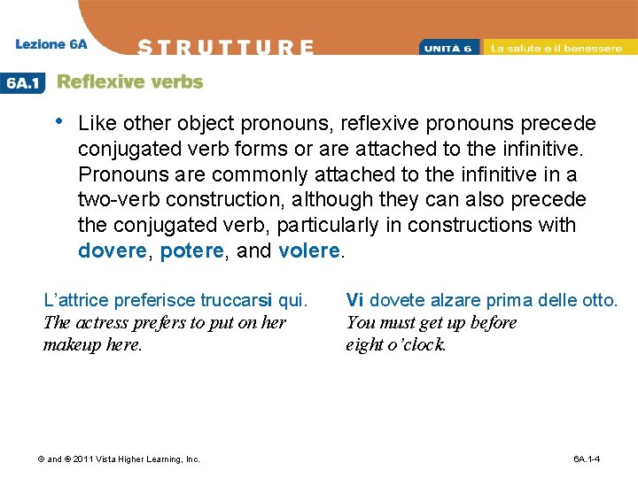  • Like other object pronouns, reflexive pronouns precede conjugated verb forms or are
