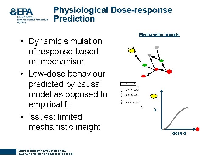 Physiological Dose-response Prediction • Dynamic simulation of response based on mechanism • Low-dose behaviour