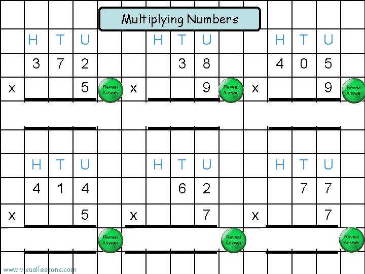 Multiplying Numbers H T U 3 7 2 x 1 5 T U H