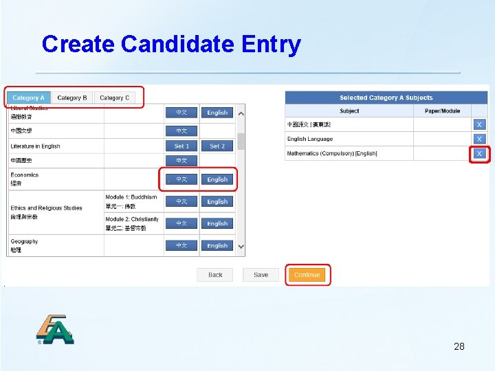 Create Candidate Entry 28 