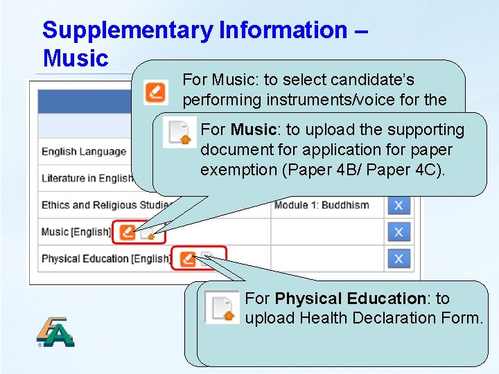 Supplementary Information – Music For Music: to select candidate’s performing instruments/voice for the Practical