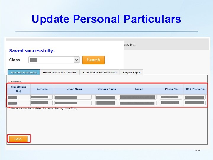 Update Personal Particulars 36 