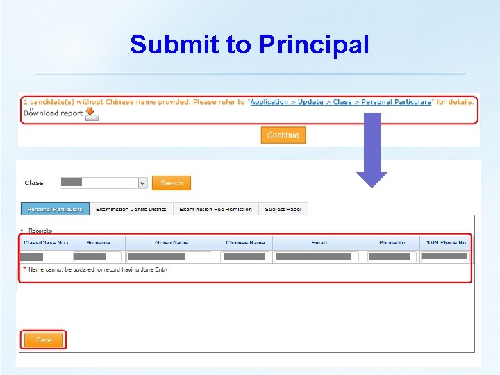 Submit to Principal 