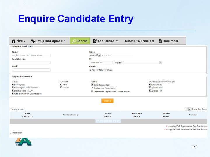 Enquire Candidate Entry 57 