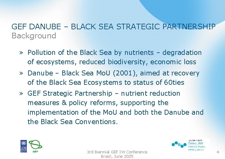 GEF DANUBE – BLACK SEA STRATEGIC PARTNERSHIP Background » Pollution of the Black Sea