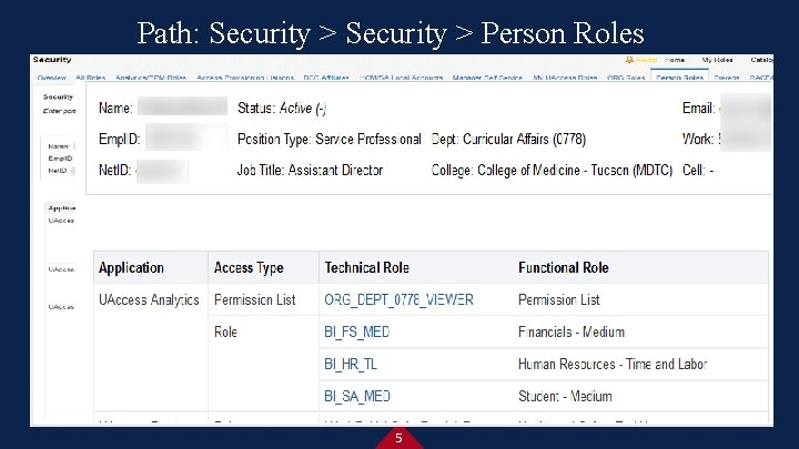 Path: Security > Person Roles 5 