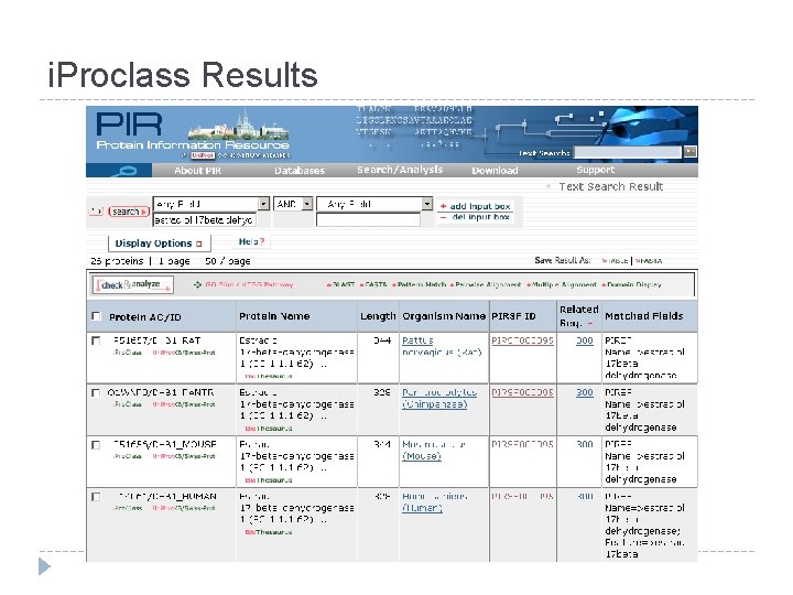 i. Proclass Results 