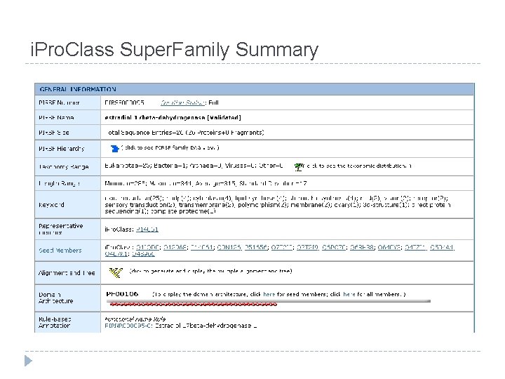 i. Pro. Class Super. Family Summary 