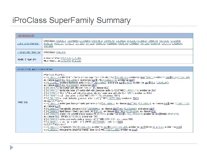 i. Pro. Class Super. Family Summary 