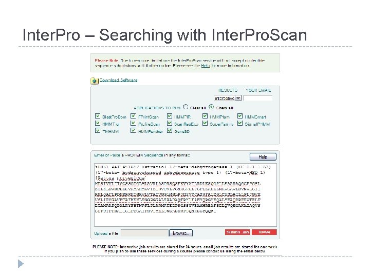 Inter. Pro – Searching with Inter. Pro. Scan 