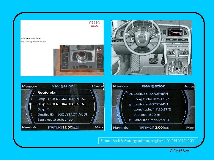 Picture: Audi Bedienungsanleitung englisch 1. 05 254. 562. 742. 20 © David Last 