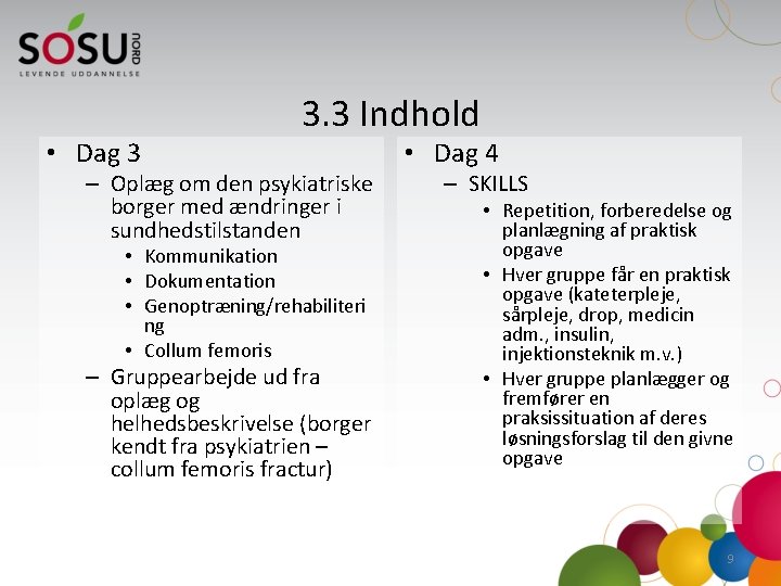  • Dag 3 3. 3 Indhold – Oplæg om den psykiatriske borger med