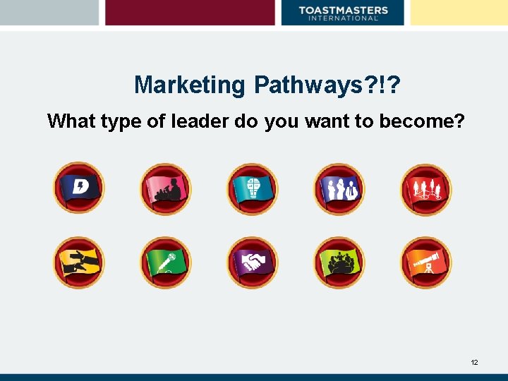 Marketing Pathways? !? What type of leader do you want to become? 12 