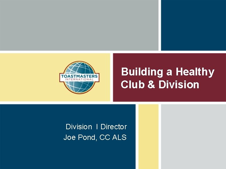 Building a Healthy Club & Division I Director Joe Pond, CC ALS 