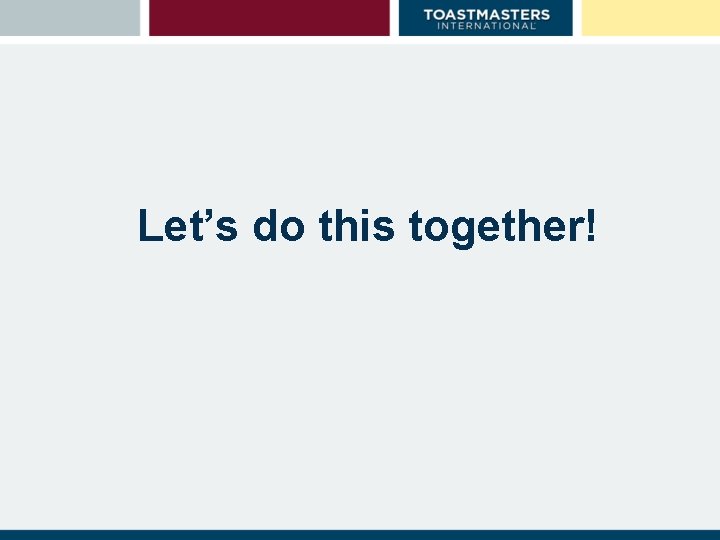 Let’s do this together! 