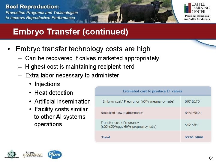 Embryo Transfer (continued) • Embryo transfer technology costs are high – Can be recovered