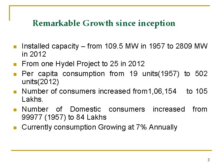 Remarkable Growth sinception n n n Installed capacity – from 109. 5 MW in