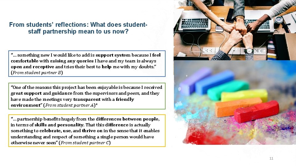 From students’ reflections: What does studentstaff partnership mean to us now? “… something new