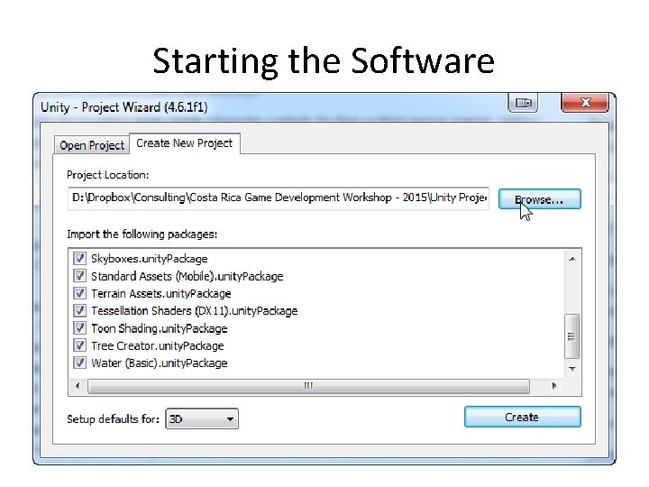 Starting the Software 