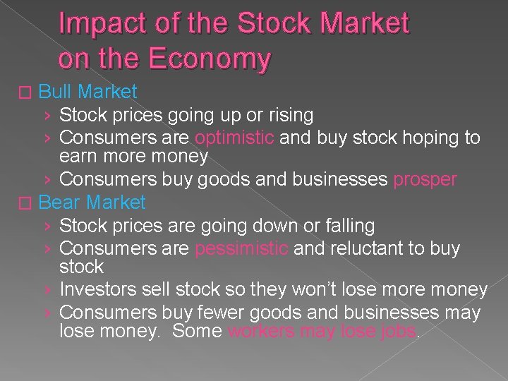 Impact of the Stock Market on the Economy Bull Market › Stock prices going