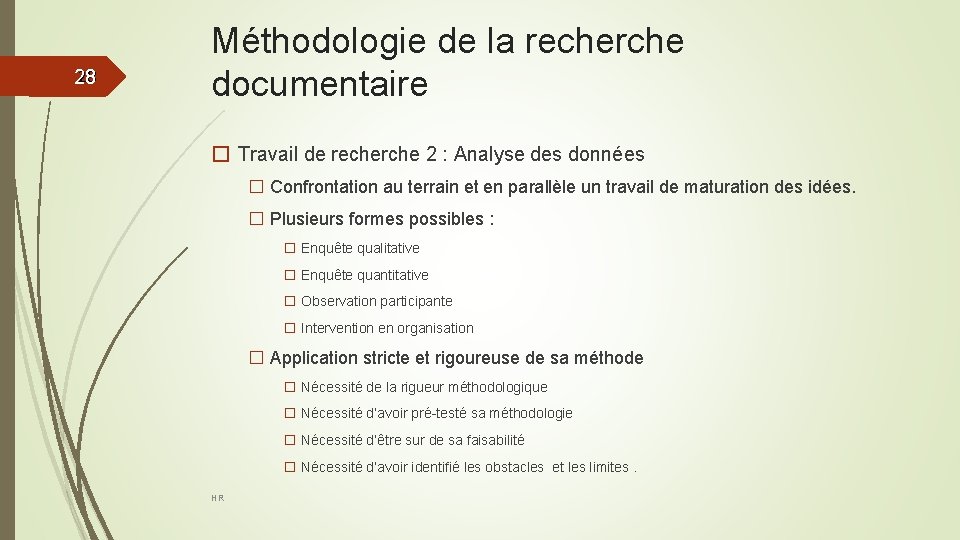 28 28 Méthodologie de la recherche documentaire � Travail de recherche 2 : Analyse