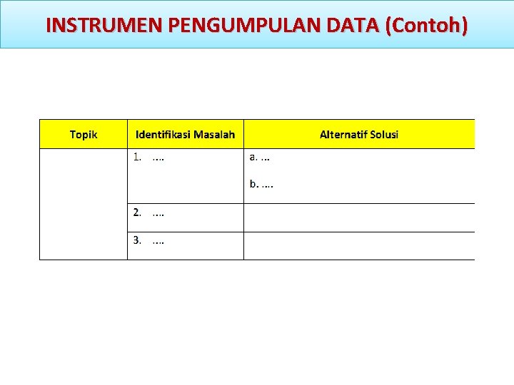 INSTRUMEN PENGUMPULAN DATA (Contoh) 