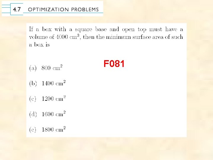F 081 F 081