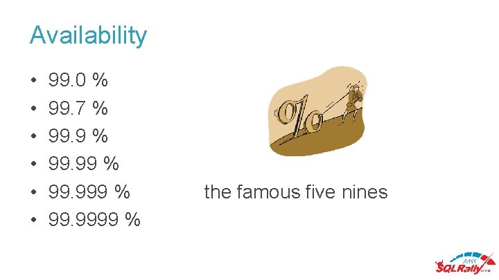 Availability • • • 99. 0 % 99. 7 % 99. 9999 % the Availability • • • 99. 0 % 99. 7 % 99. 9999 % the