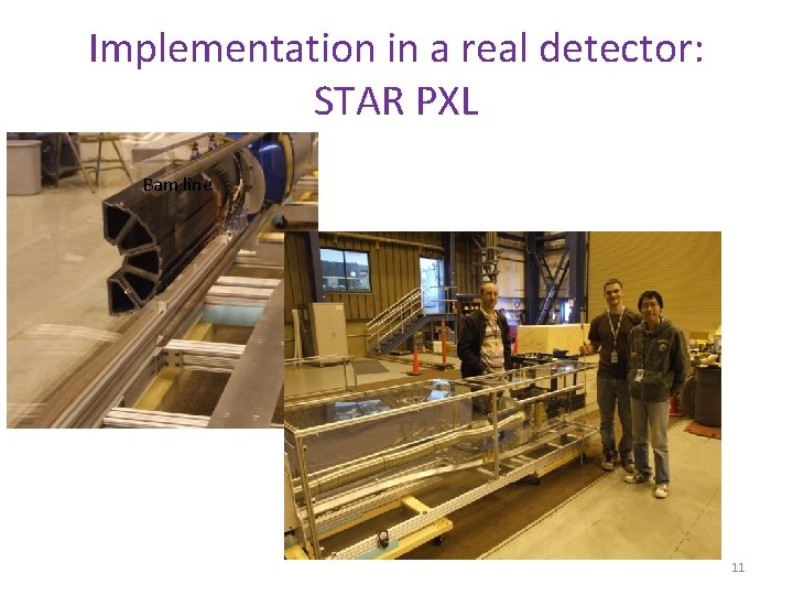 Implementation in a real detector: STAR PXL Bam line 11 