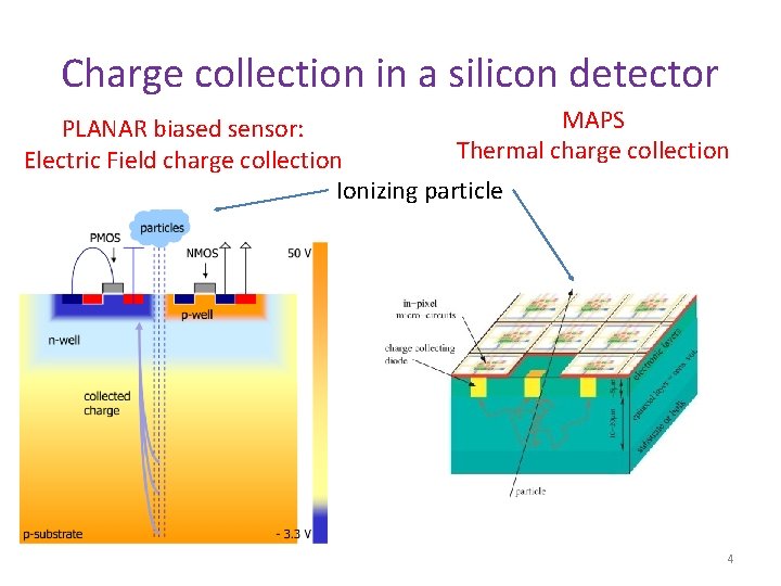 Charge collection in a silicon detector MAPS PLANAR biased sensor: Thermal charge collection Electric