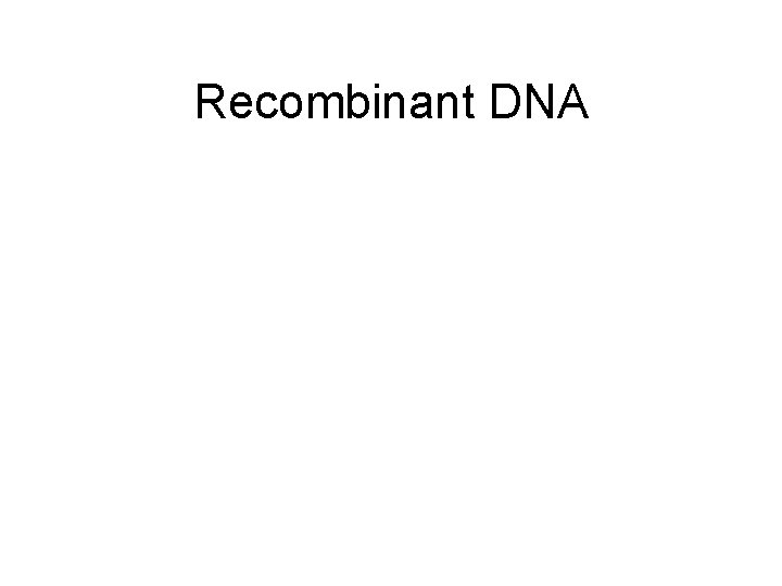 Recombinant DNA 