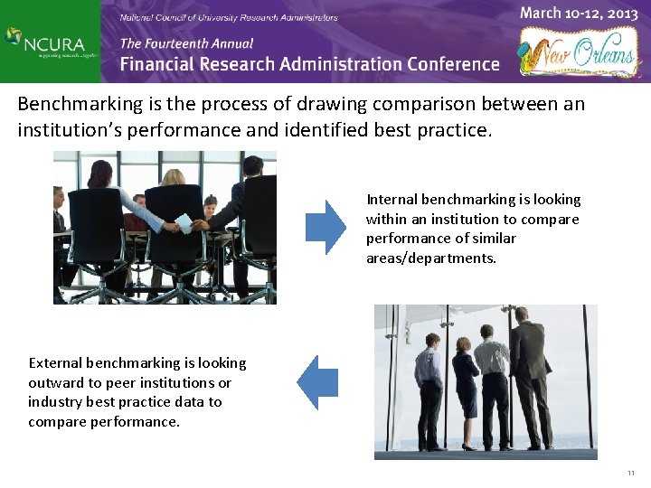 Benchmarking is the process of drawing comparison between an institution’s performance and identified best