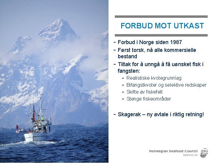 FORBUD MOT UTKAST - Forbud i Norge siden 1987 - Først torsk, nå alle