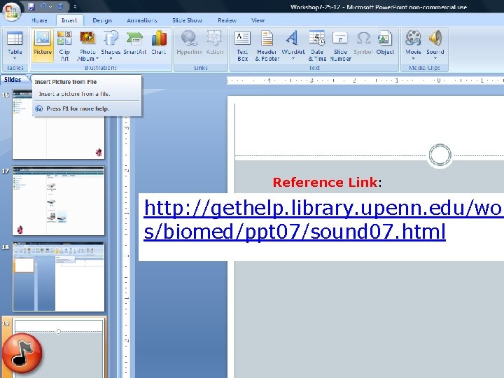 Reference Link: http: //gethelp. library. upenn. edu/wor s/biomed/ppt 07/sound 07. html Reference Link: http: //gethelp. library. upenn. edu/wor s/biomed/ppt 07/sound 07. html