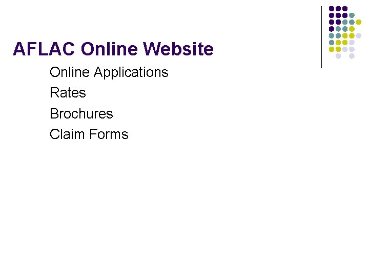 AFLAC Online Website Online Applications Rates Brochures Claim Forms 