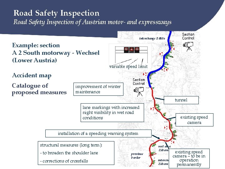 Road Safety Inspection of Austrian motor- and expressways interchange Edlitz Example: section A 2