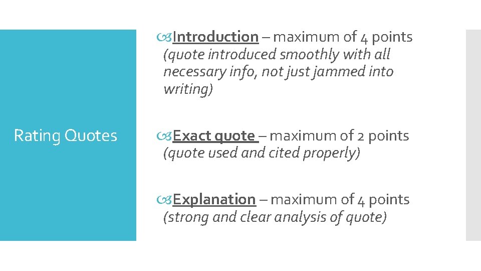  Introduction – maximum of 4 points (quote introduced smoothly with all necessary info,