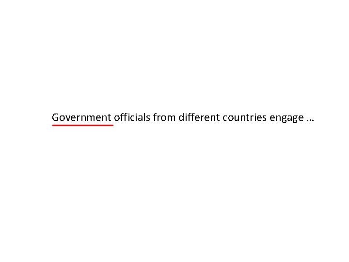 Government officials from different countries engage … 