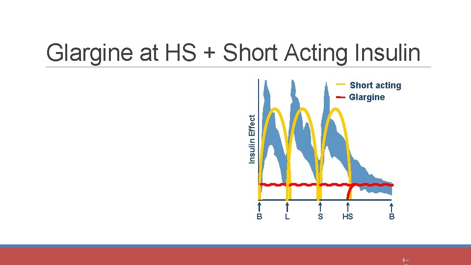 Glargine at HS + Short Acting Insulin Effect Short acting Glargine B L S