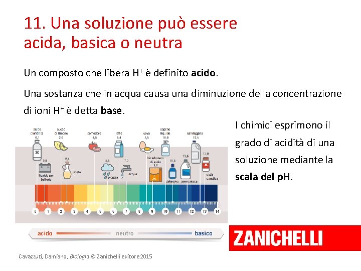 11. Una soluzione può essere acida, basica o neutra Un composto che libera H+ 11. Una soluzione può essere acida, basica o neutra Un composto che libera H+