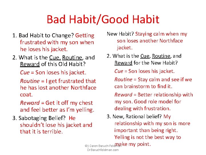 Bad Habit/Good Habit New Habit? Staying calm when my son loses another Northface jacket.