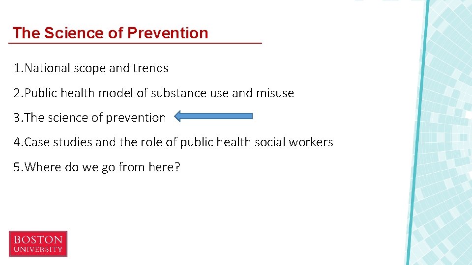 The Science of Prevention 1. National scope and trends 2. Public health model of