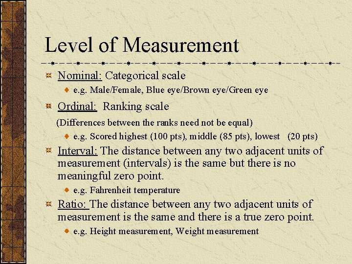 Descriptive Statistics used to describe and interpret sample
