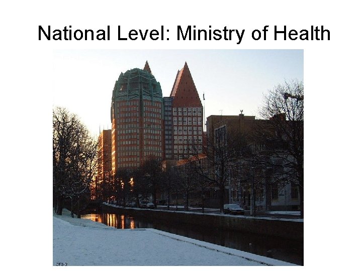 National Level: Ministry of Health 