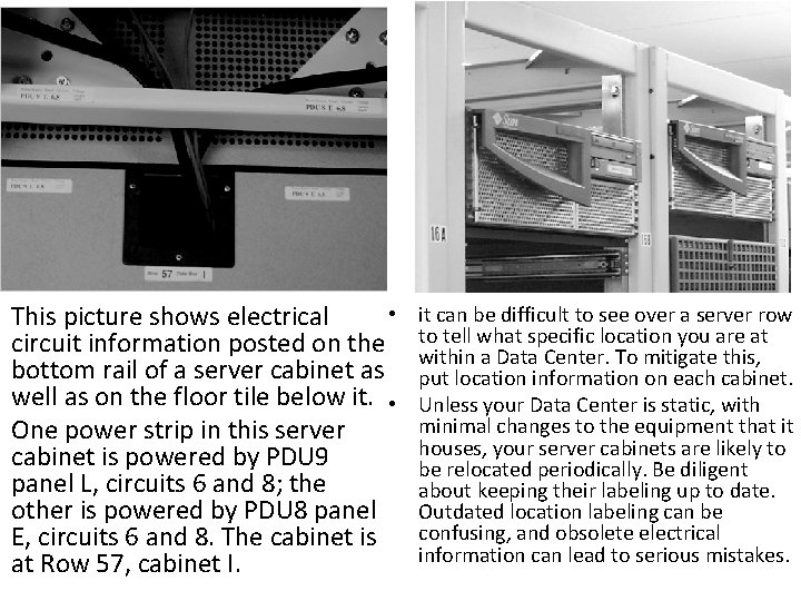  • This picture shows electrical circuit information posted on the bottom rail of