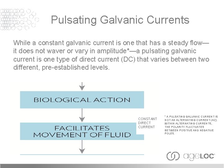 Pulsating Galvanic Currents While a constant galvanic current is one that has a steady