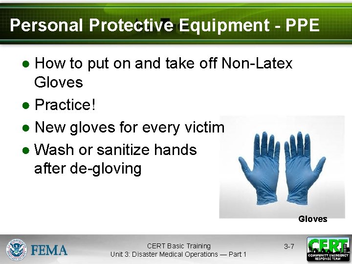 Personal Protective Equipment - PPE ● How to put on and take off Non-Latex