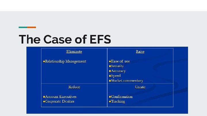 The Case of EFS 