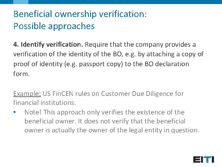 Beneficial ownership Data verification How do you know
